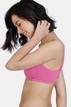 Zivame Beautiful Basics Double Layered Non Wired 3/4th Coverage T-Shirt Bra - Ibis Rose — thumbnail 4